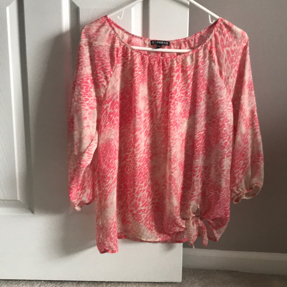 Express 3/4 sleeve sheer blouse